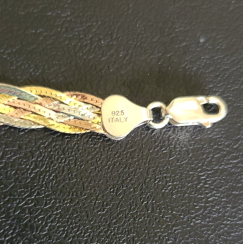 Braided 8in Sterling Silver Bracelet - Picture 3 of 7